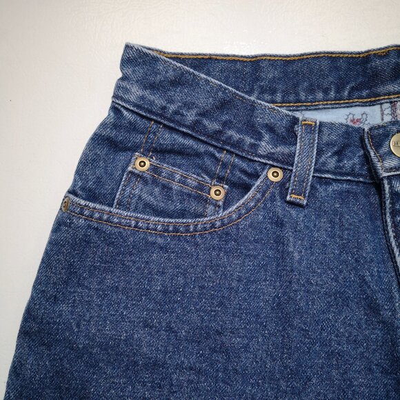 L.L. Bean Ladies Size 6P Flannel Lined Double L Relaxed Fit Medium Wash Jeans - Picture 6 of 14